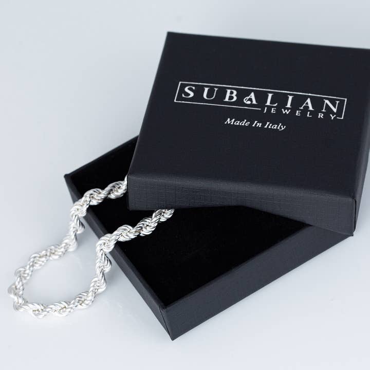 Silver Rope Chain Necklace - Gender neutral for wholesale by Subalian Jewelry