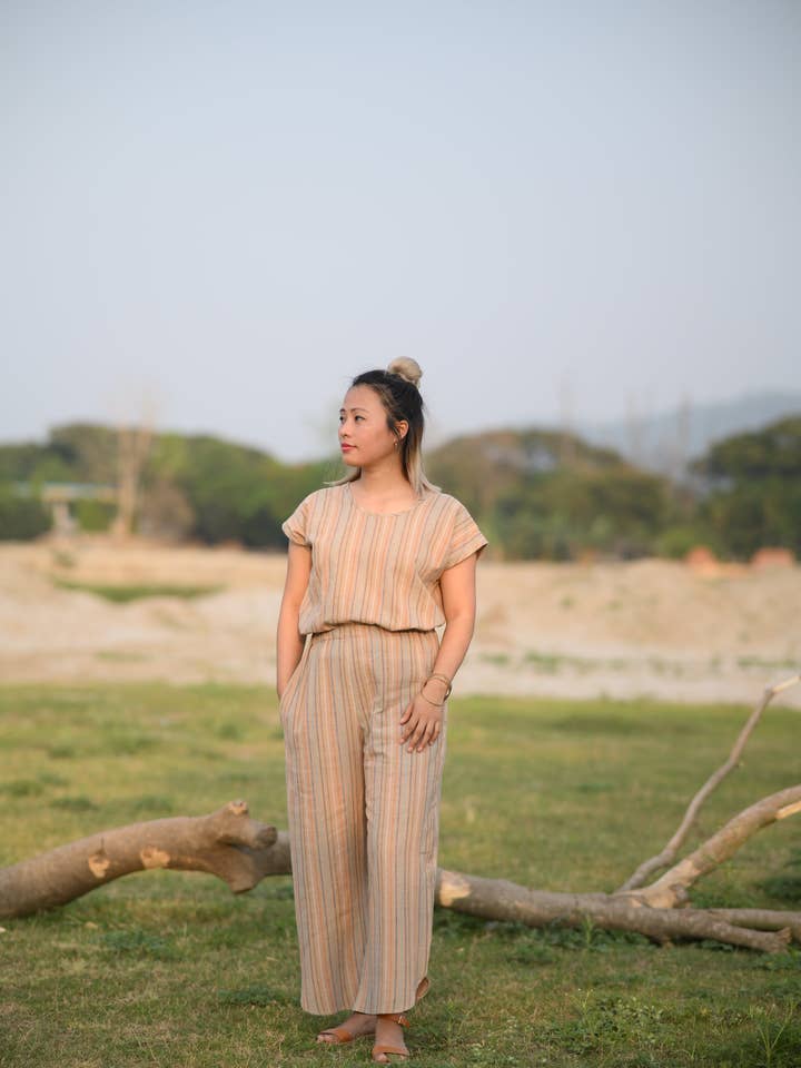 The Oasis Pants in Hazel Stripe for wholesale by Swahlee