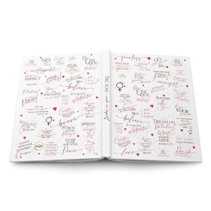 Girl Power 24/7 - Wholesale Journal/Diary - Girl Boss Hardcover Journal - Make an Impact! - White & Rose3
