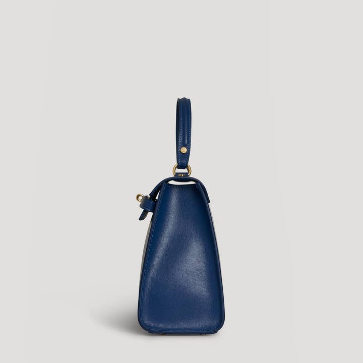 Voemièn - Wholesale Top Handle Bag - Women's - Zaira Bag in Blue Navy Saffiano Leather2