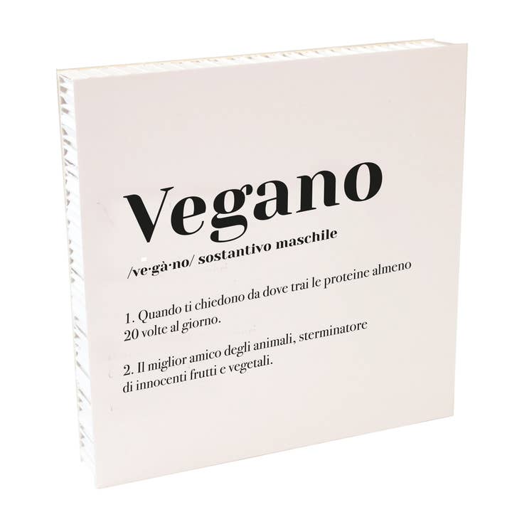 Vegan Plaque 20x20 Black on Cardboard With Hole and Stamp for wholesale by Essent-ial