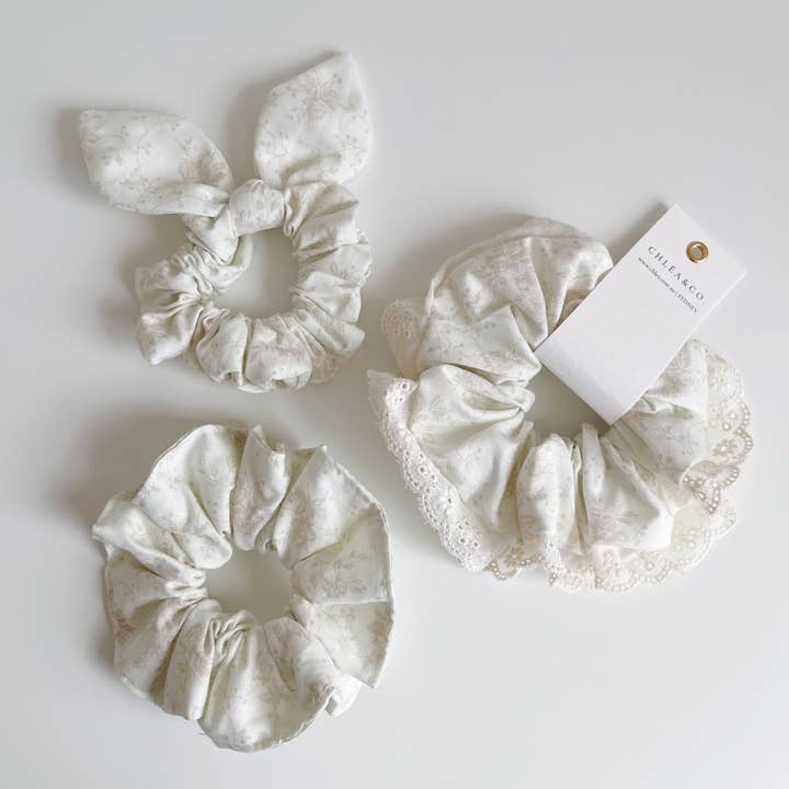 Elena Floral Scrunchie for wholesale by Chlea & Co.