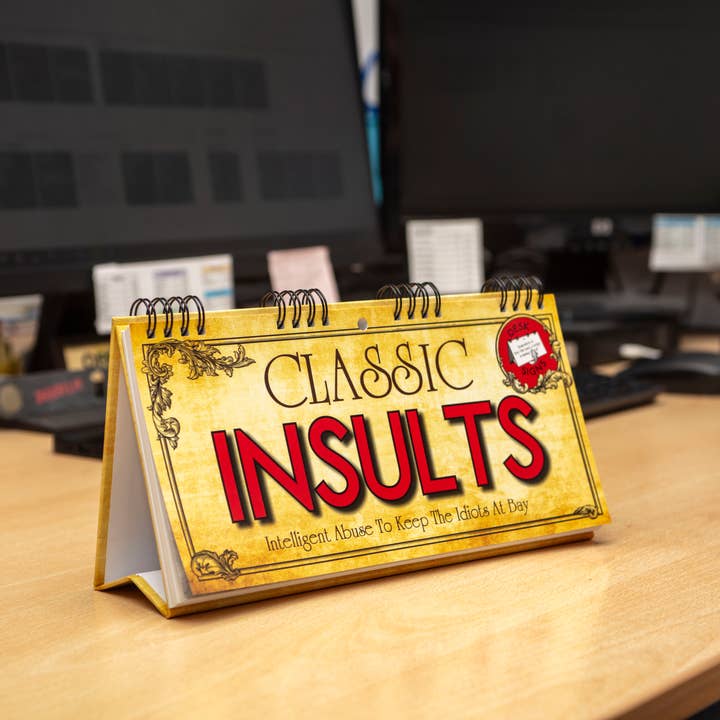 Classic Insults Flip Book for wholesale by Boxer Gifts