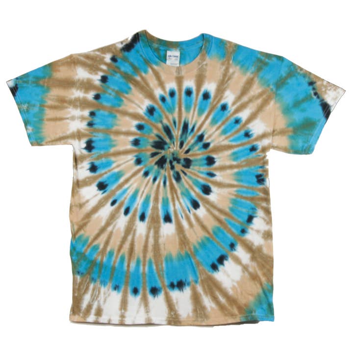 Southwest Turquoise Spiral Tie Dye Tee for wholesale by Kerr's Cotton