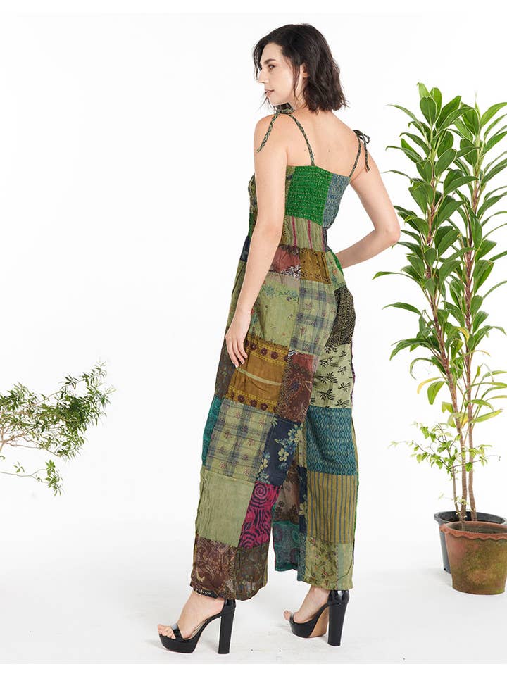 Kathmandu Imports - Wholesale Overalls - Women's - WOMENS CLOTHING - PATCHWORK COTTON OVERALL(KT-1460)