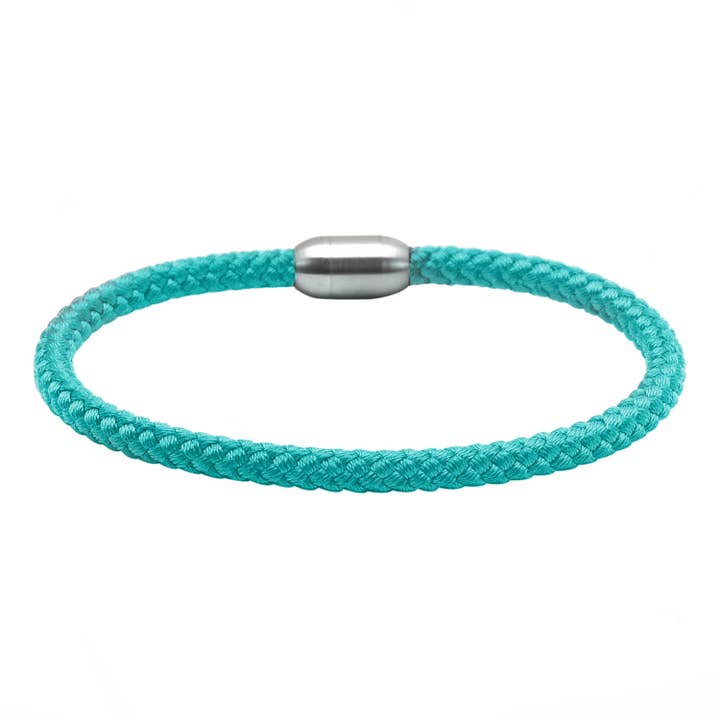 Bracelet corde turquoise et acier pour la vente par SIXTY STONES