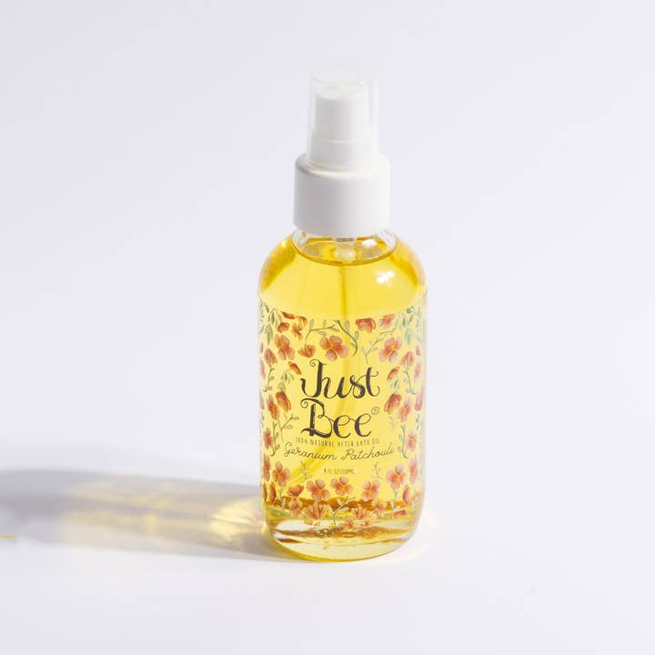 Just Bee - Wholesale Bath/Body Oil - Geranium Patchouli After Bath Oil - Waterless Lotion