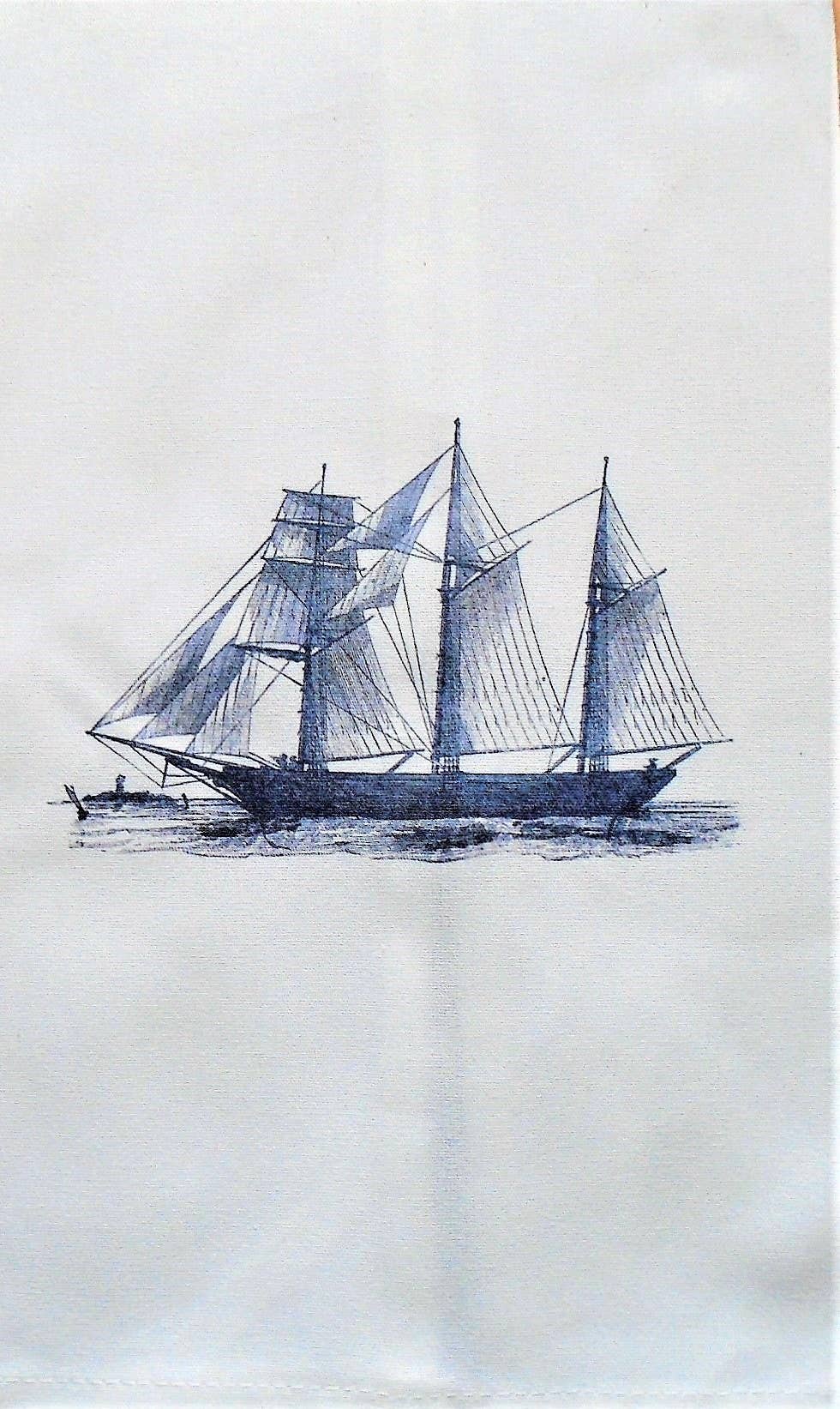 Ox Bow Decor – wholesale Handduk – Nautisk/ Barkentine Handduk/Vit0