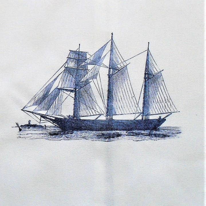 Ox Bow Decor - Wholesale Hand Towel - Nautical/ Barkentine Hand Towel/White