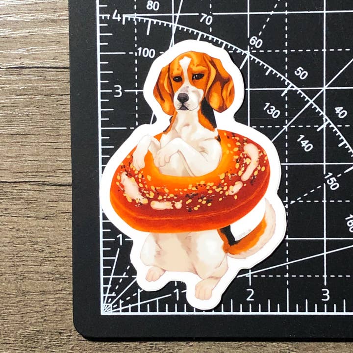 Eli Benik - Wholesale Sticker - Beagle Bagel bakery dog heavy duty waterproof vinyl sticker1