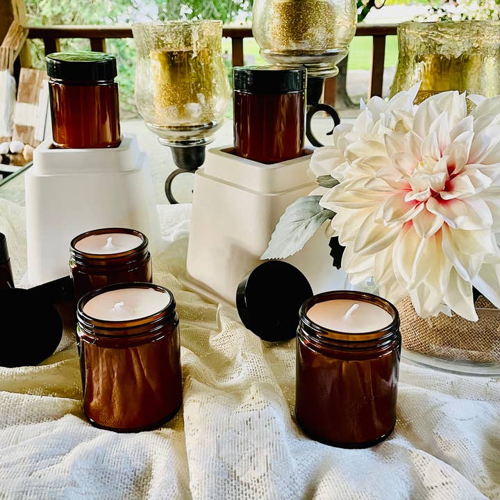 LuvinbyJessica.etsy.com - Venta al por mayor Velas en tarros - Velas personalizadas, velas perfumadas, tarros de vidrio ámbar2