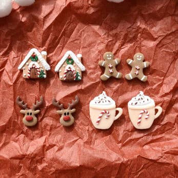 Christmas Studs | Holiday Clay Earrings for wholesale by Honey Dijon