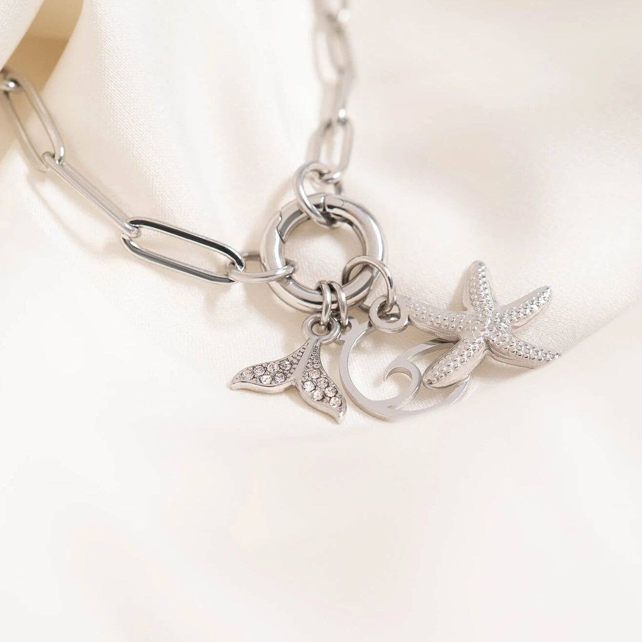 WJW - Wholesale Link & Chain Bracelet - Stainless Steel Paperclip with Charm Keeper Chain Bracelet5