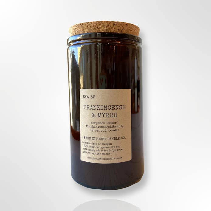 Frankincense & Myrrh Soy Candle | Apothecary | Large 14.5 oz for wholesale by Farm Kitchen Candle Co.