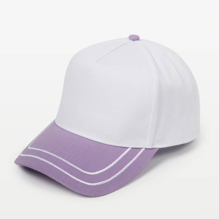 David And Young - Wholesale Baseball Cap - Unisex - Retro Stripe Brim Two Tone 5-Panel Cap7