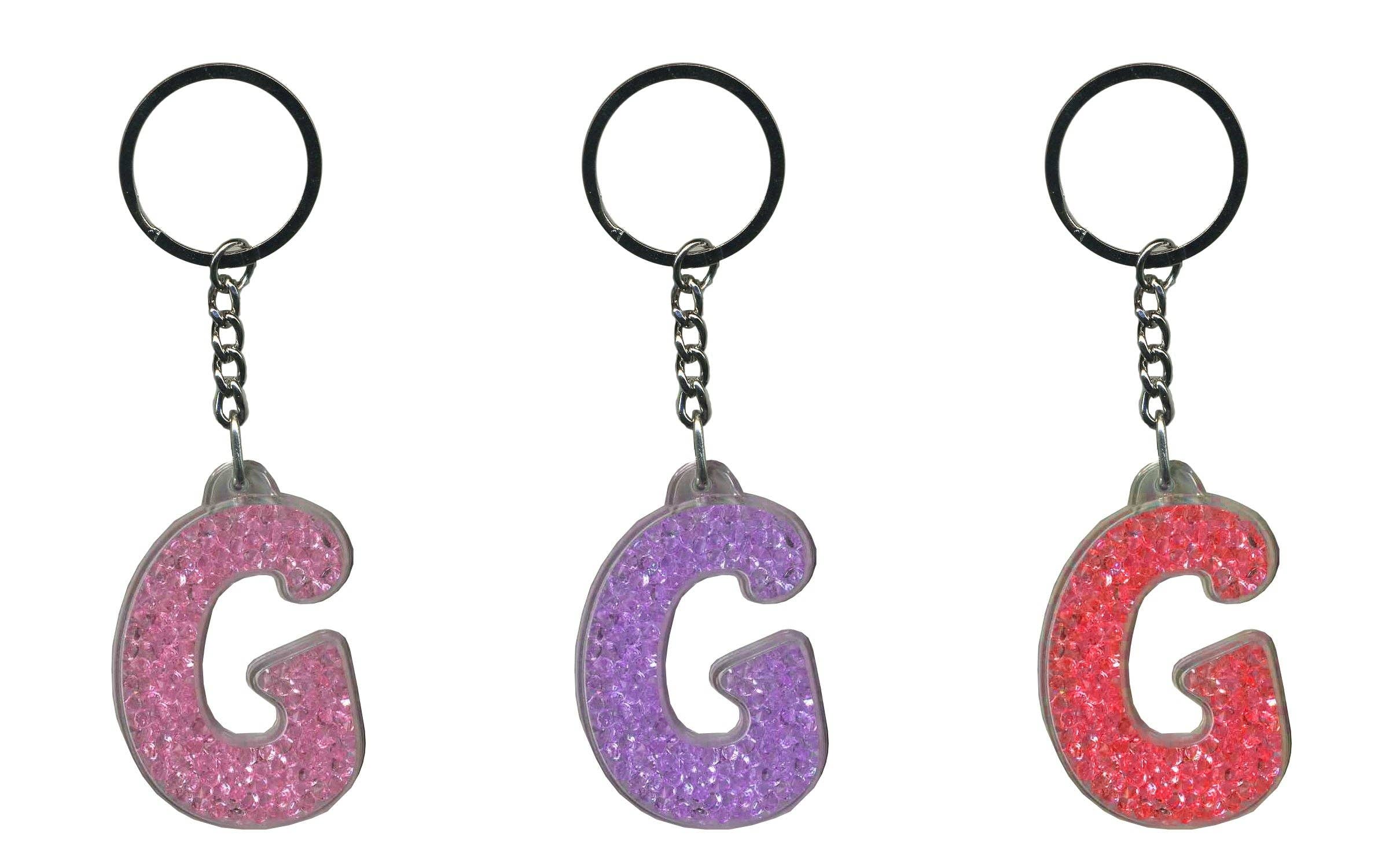 Instant Gifts International – wholesale Keychain – Women's – Itzy Glitzy Keyrings - Initial Letters6