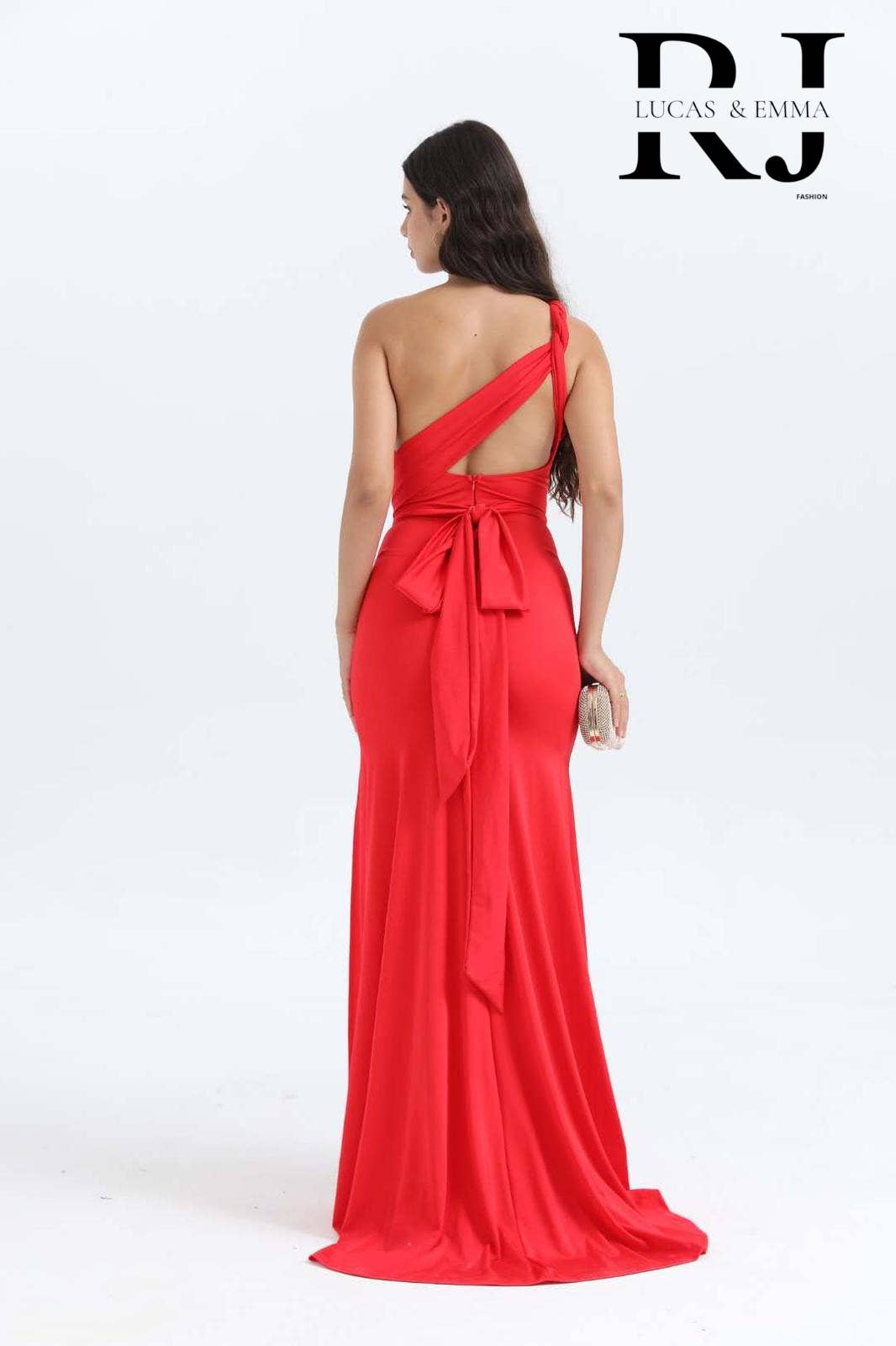 Lucas & Emma - Sarl RJ & co - Wholesale Gown - Women's - Long evening/cocktail dress with BALI collar 251242
