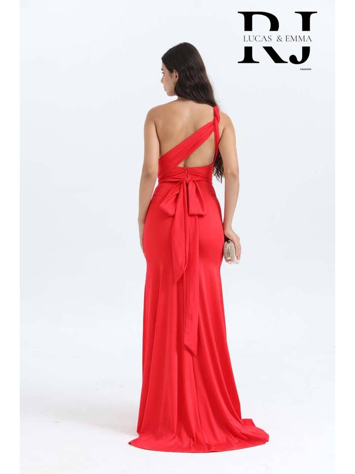 Lucas & Emma - Sarl RJ & co - Wholesale Gown - Women's - Long evening/cocktail dress with BALI collar 251242