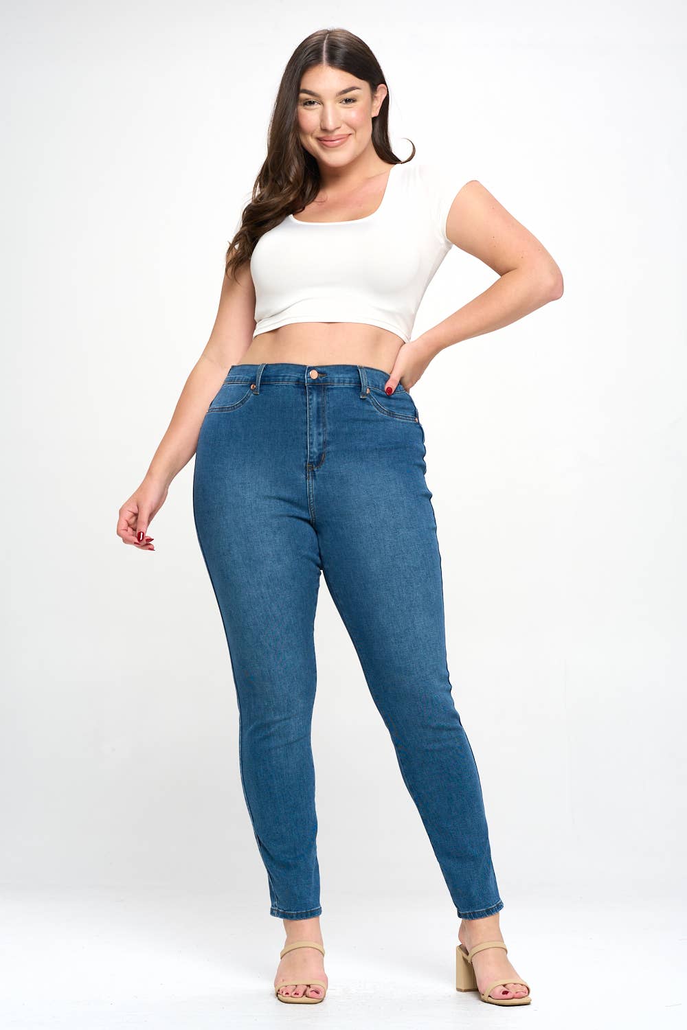 Blue Turtle - Vente Jean – femme - Jean skinny grande taille taille haute super extensible Lt FH3500X5