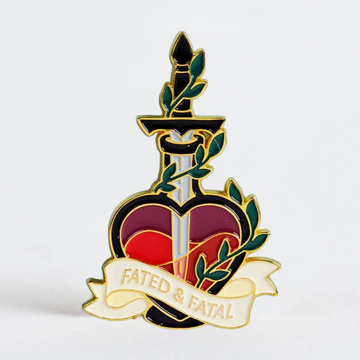 Fated & Fatal Enamel Pin for wholesale by Kingdom of Threads