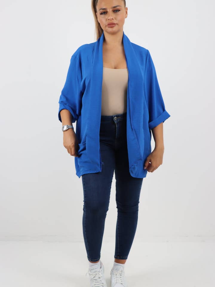 Veste légère italienne à manches 3/4 et devant ouvert pour la vente par Miss Bold