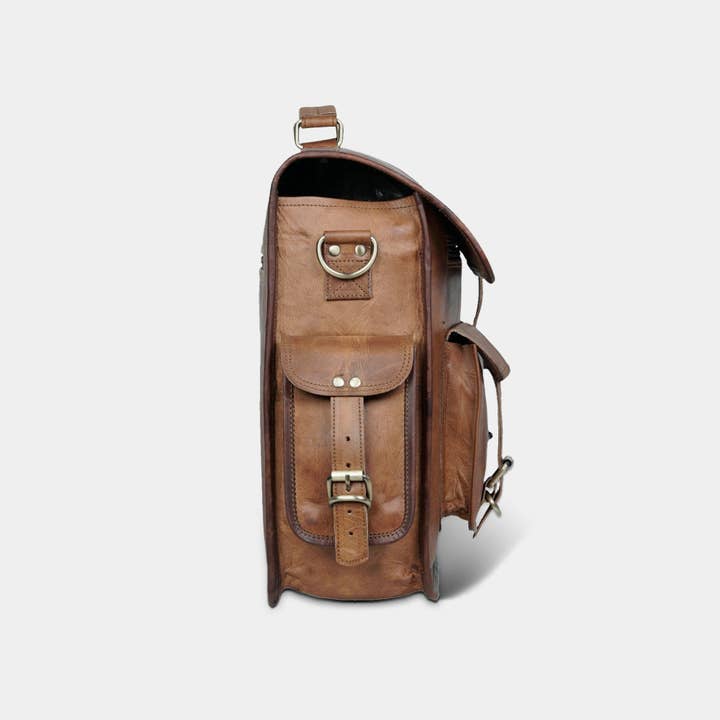 MaheTri LLC - Leather & Lifestyle Goods – wholesale Briefcase – Unisex – Vintage Leather Briefcase Messenger Bag