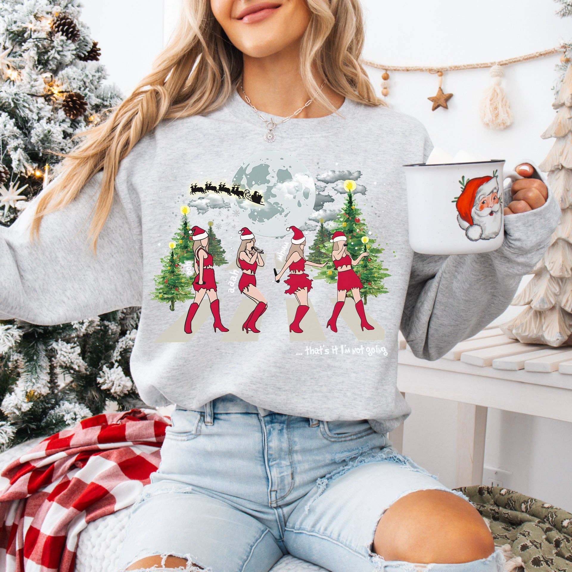 RR Tees Wholesale - Wholesale Graphic Sweatshirt - Women's - That's It not going Taylor santa outfit ash sweater or tee0