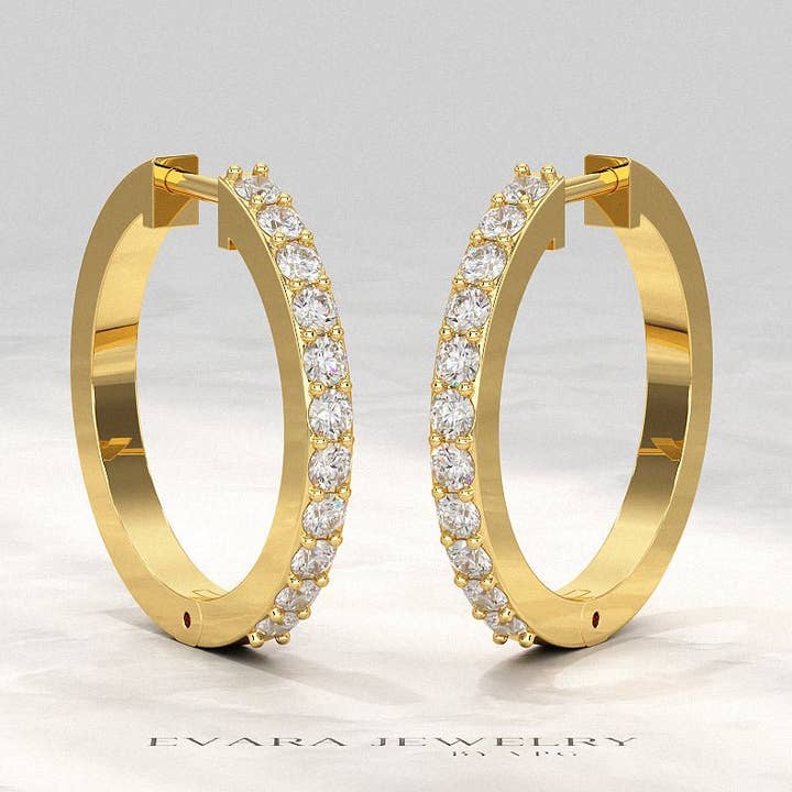 Diamond Half Hoop Earrings for Women for wholesale by Evara Jewelry