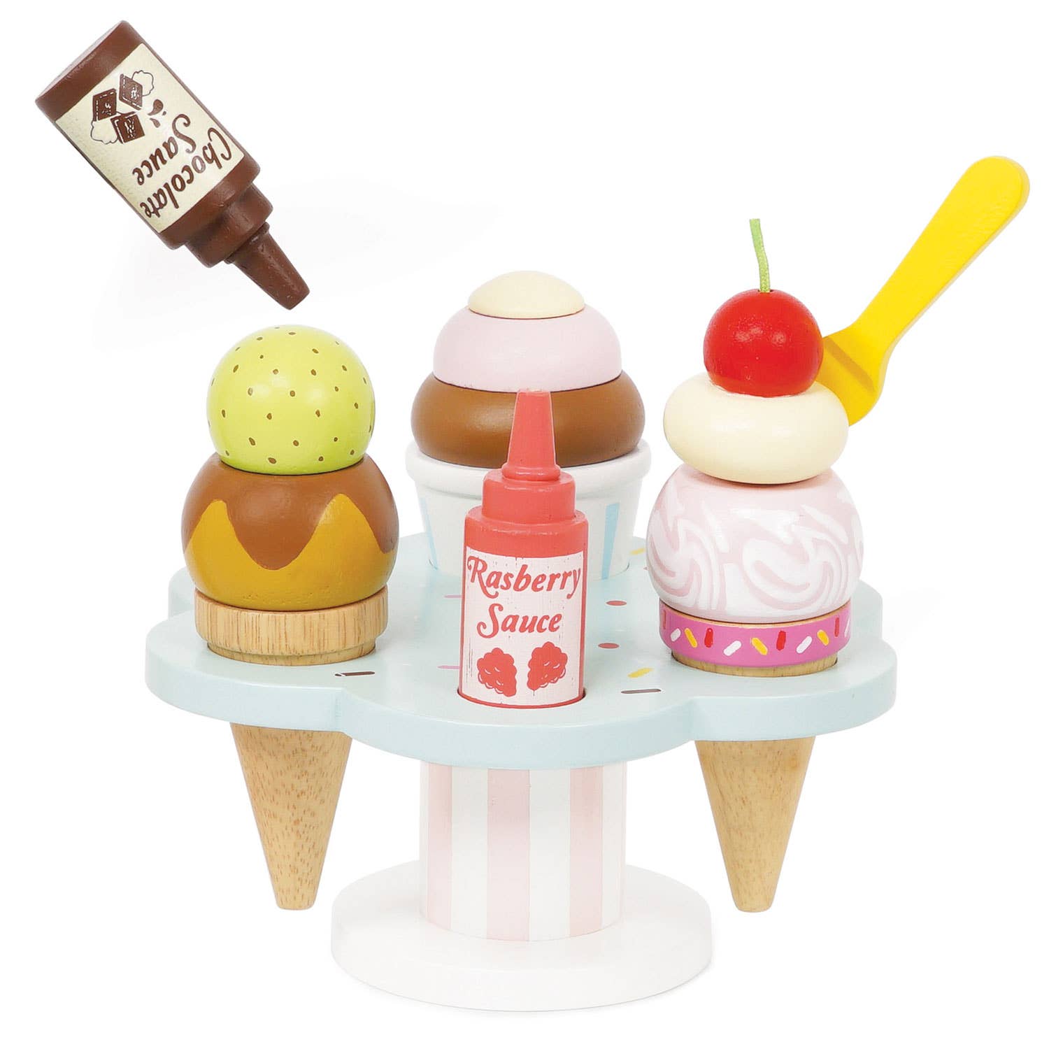 Le Toy Van - Wholesale Toy Set - Kids - Carlos ice cream stand TV310/Wooden ice cream stand & toppings5