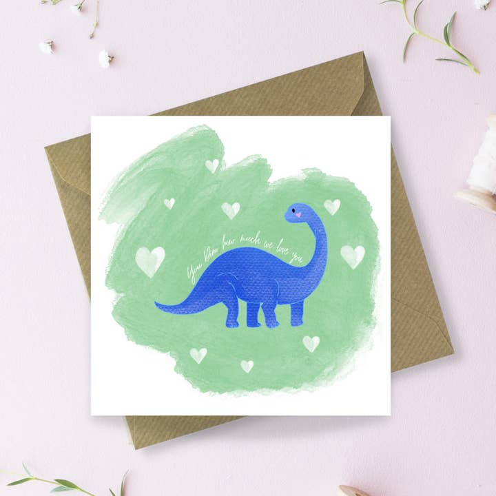 Jij, Dino, hoeveel ik van je hou, wenskaart voor wholesale door Sayers Studio