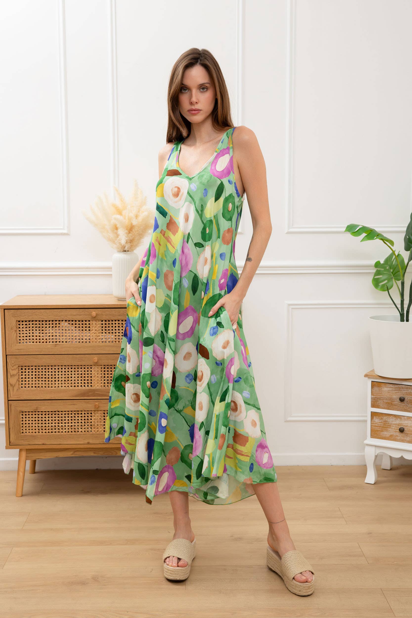 Happy look - Vente Robe – femme - Robe Longue à Bretelles Fleurie – Élégance et Légèreté4