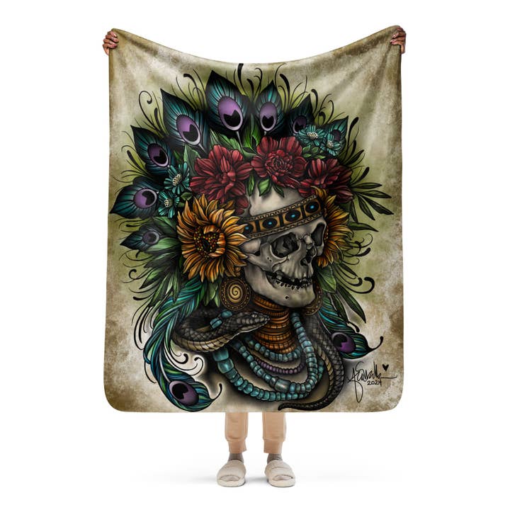 “Transmutation” Sherpa blanket for wholesale by The Art of Francella