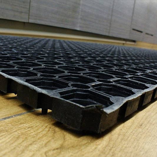 Black Hollow Drainage Rubber Floor Mat - Medium for wholesale on Faire5