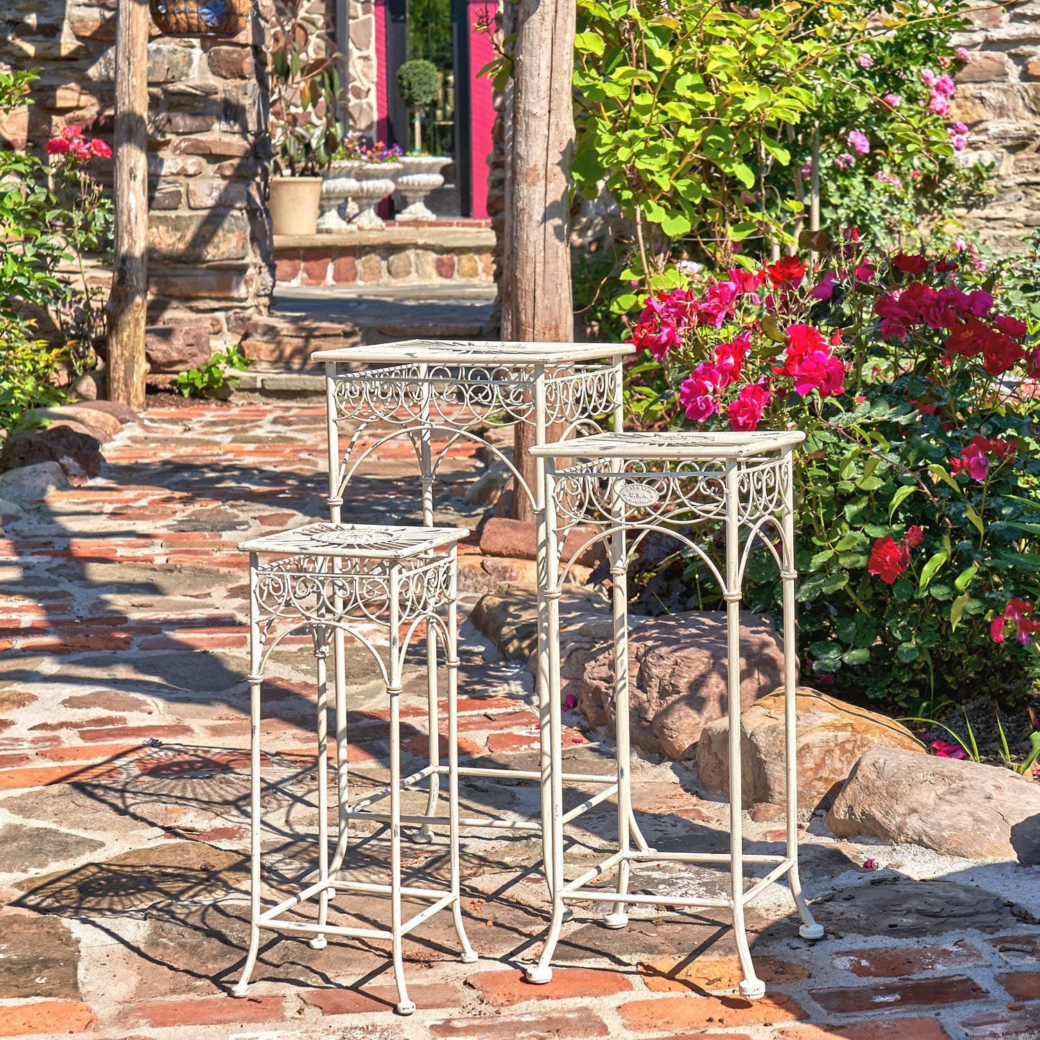 Zaer Ltd. International - Wholesale Plant Pot Stand - Copenhagen 1843 Square Plant Stand Tables - 3PC/Set -Options6