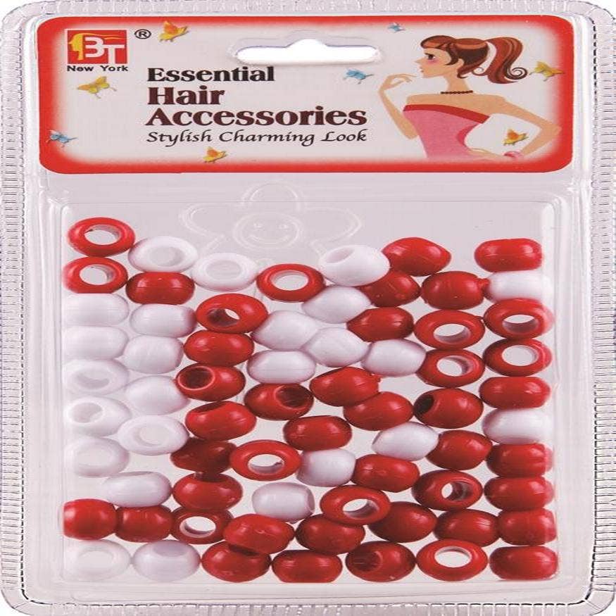 KT Supply - Wholesale Retailer Display - Jewelry - Large Round Beads White/Red0