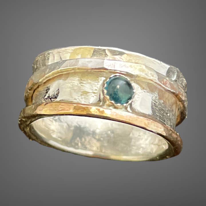 Bague Spinner avec anneau GF 14 carats, pierre gemme, 1 Spinner pour la vente par Fishbone Designs