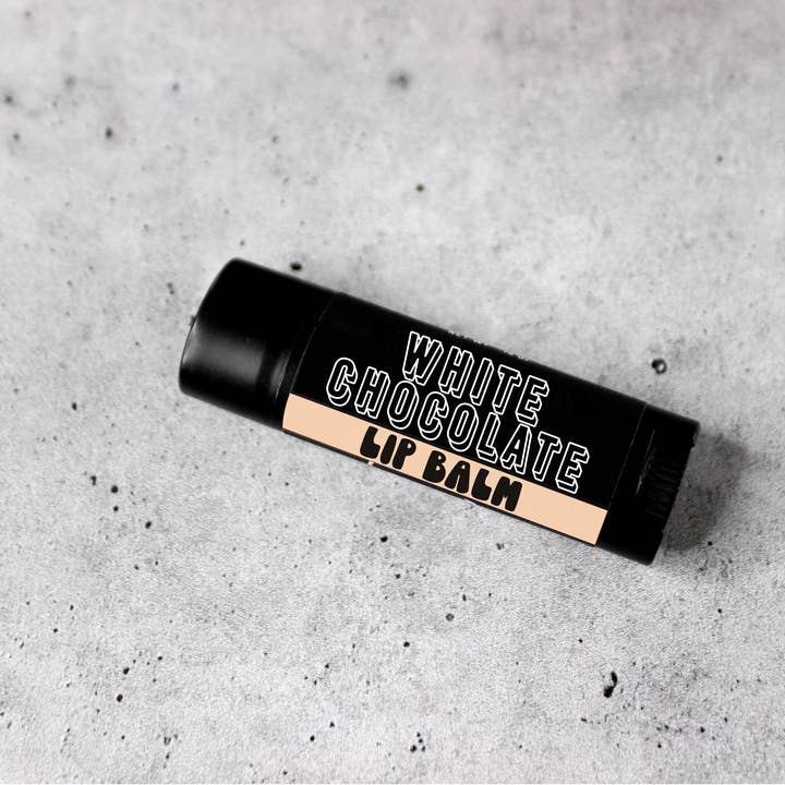 White Chocolate Vegan Lip Balm | Cruelty Free Skincare for wholesale by Cosmically Misplaced