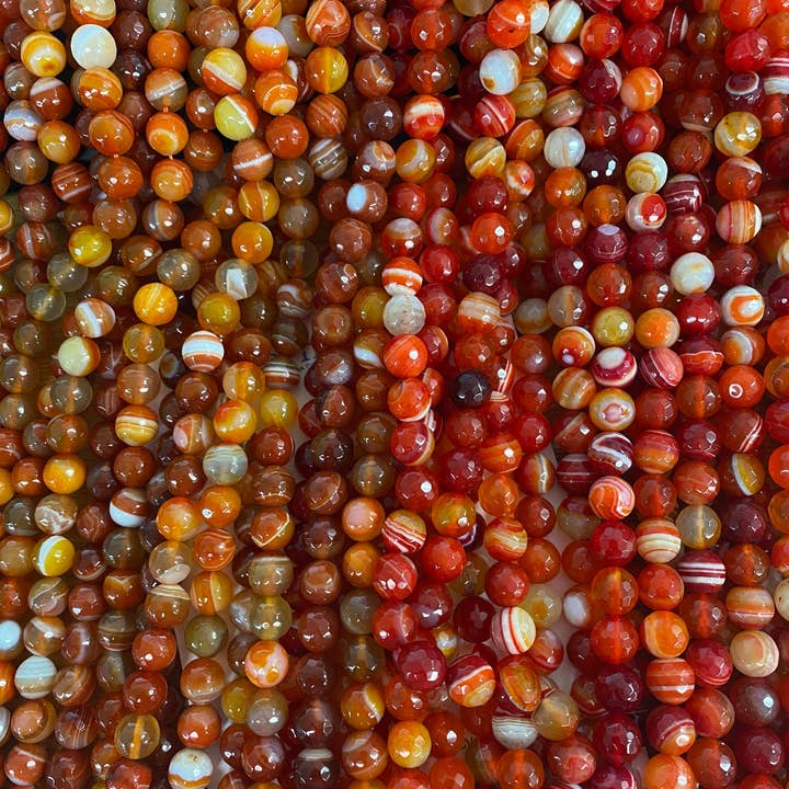 Fire Agate Beads For Jewelry Making, Red 10mm Agate Beads, Orange Agate Beads, Wholesale Beads, Gemstone Beads, Bulk Jewelry Making, Agates, Beads for wholesale by The Bead Bazaar