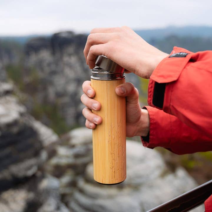 Pandoo - Wholesale Insulated Mug/Tumbler - bamboo thermo mug with tea strainer5
