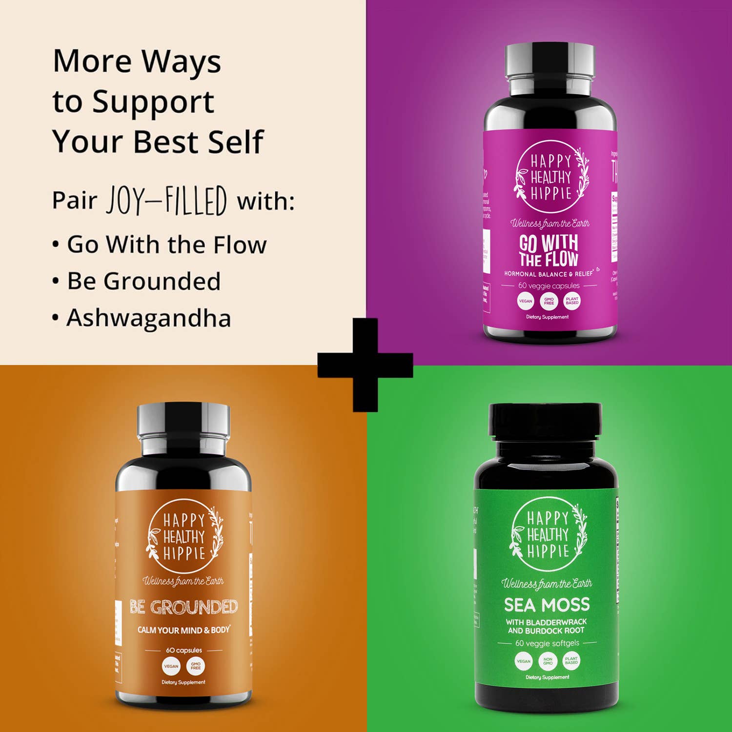 Happy Healthy Hippie - Vente Supplément oral/vitamine - Supplément de soutien de l'humeur Joy-Filled7