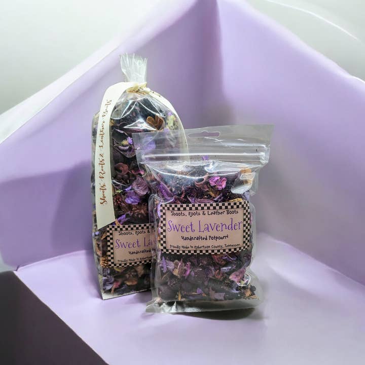 Shoots, Roots & Leather Boots - Wholesale Potpourri - Sweet Lavender Handcrafted Country Potpourri.