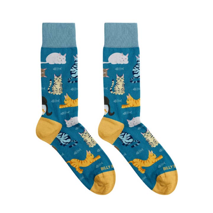 Oli Olsen – wholesale Socks – Women's – Billy Brown Socks | Women's Playing Cat Socks | Blue Socks0