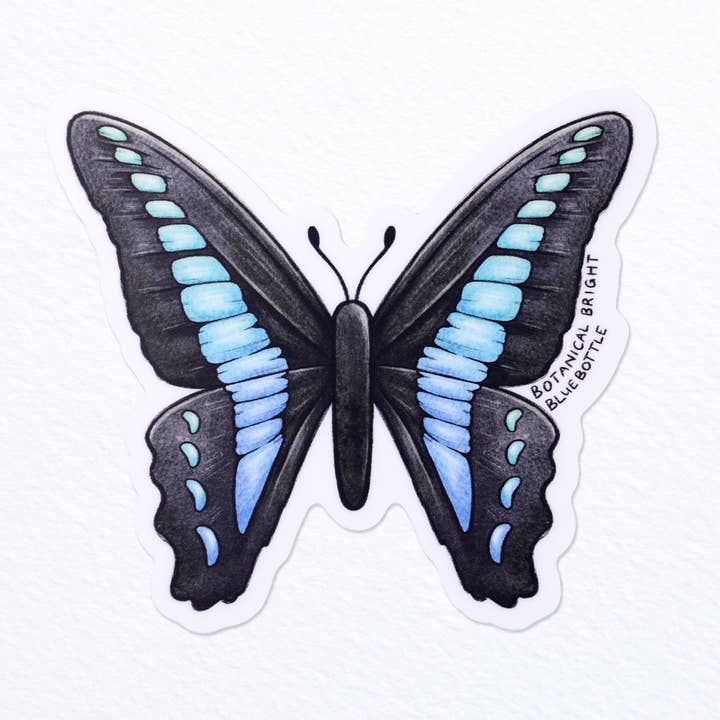 Autocolante Vinil Borboleta Azul Impermeável por atacado de Botanical Bright