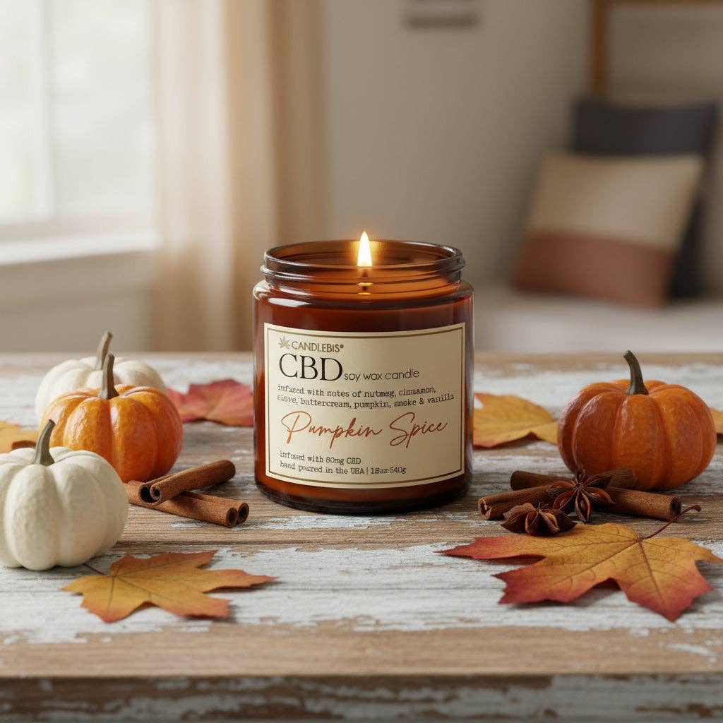 Candlebis CBD Candles - Wholesale Jar/Filled Candle - PUMPKIN SPICE CBD CANDLE1
