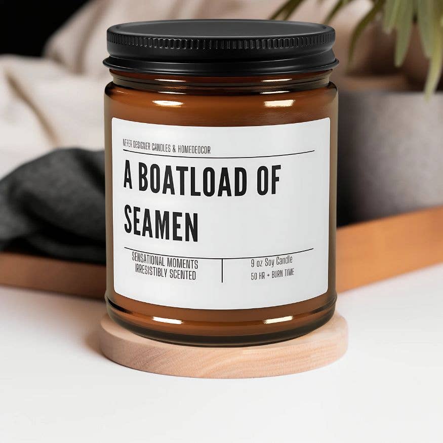 Nefer Designer Candles & Home Decor - Wholesale Jar/Filled Candle - A Boatload of Seamen | Playful Nautical Scented Soy Candle