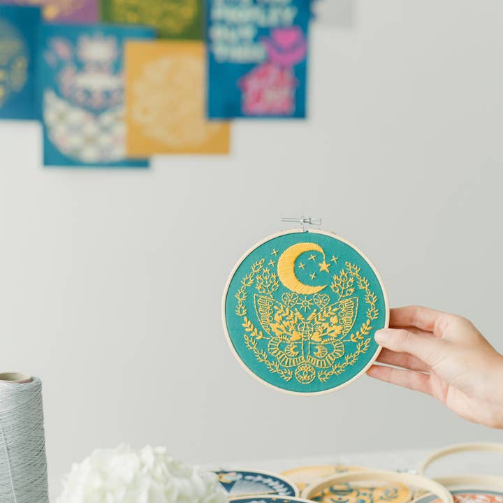 Rikrack - Wholesale Embroidery/Cross Stitch Supplies - Lunar Moth Embroidery Kit