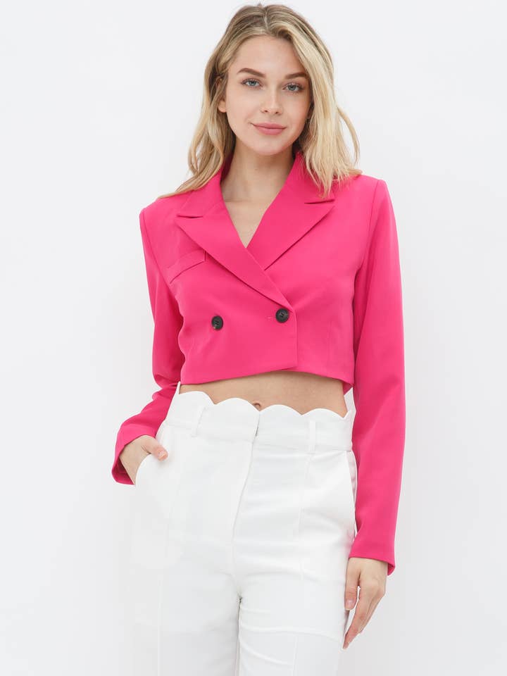 BLAZER CORTO DOPPIOPETTO PREPPY BUSINESS CASUAL-OI5655FO per la vendita all'ingrosso da parte di Fore Collection