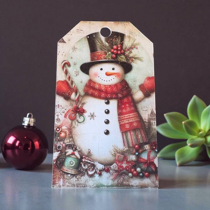 simply creative - Wholesale Gift Tag - 12 X Snowman Gift Tags, Gift Wrapping, Luggage Tags, Card Making3