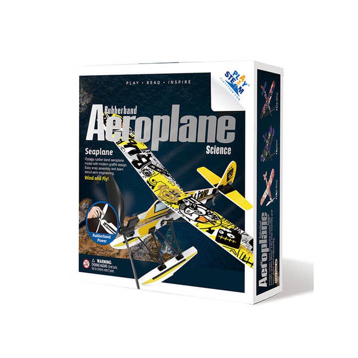 PlaySTEM - Wholesale DIY Craft Kit - Kids - Seaplane - Modern Series, Rubber Band Airplane Science