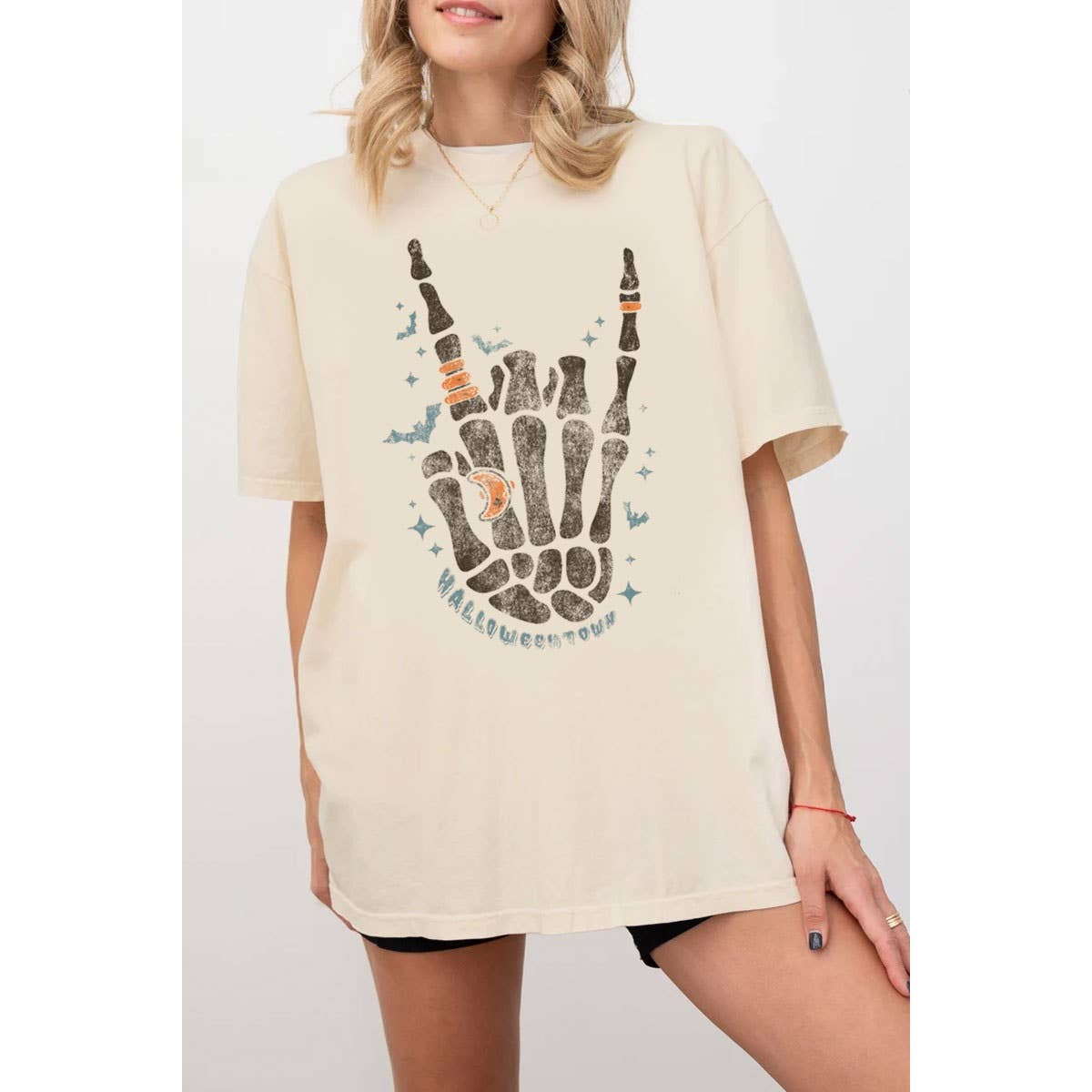 HRTandLUV - Wholesale Screen Printed T-Shirt - Women's - SKELETON HAND OVERSIZED MINERAL GRAPHIC TEE4